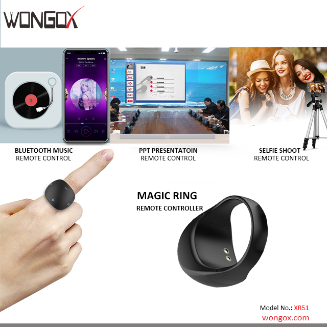 XR51-magic-ring-remote-bluetooth-controller, bluetooth speaker, PPT controller